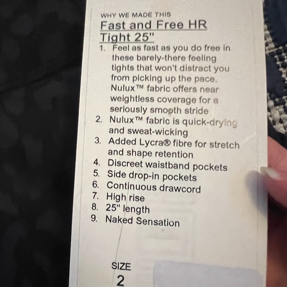 Lululemon Leggings-Fast and Free High Rise Tight - Picture 4 of 6